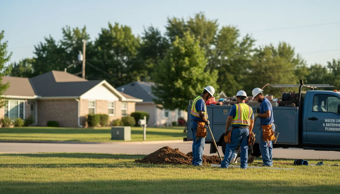 Residential water line and bathroom plumbing service in Champaign, IL
